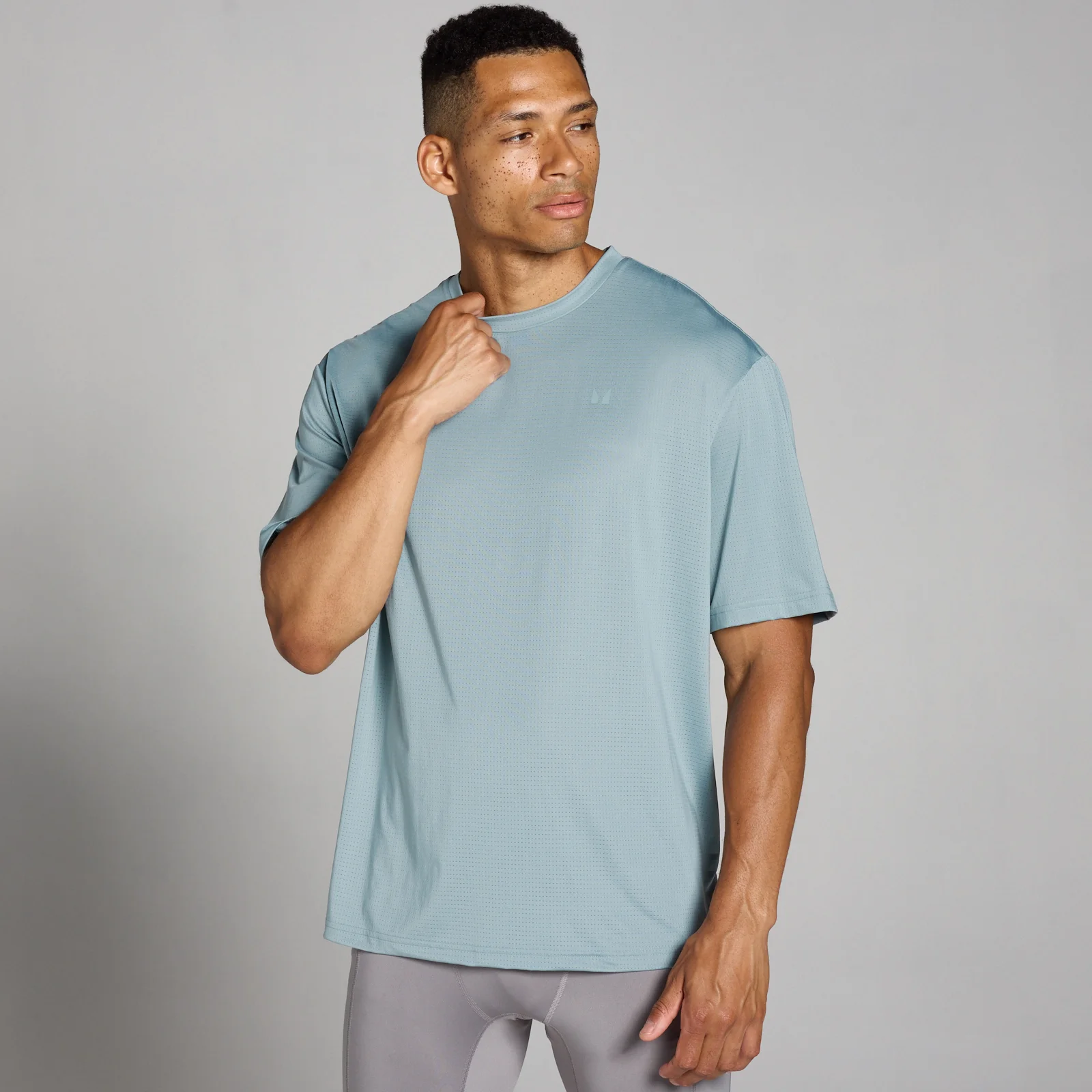 MP Tempo oversized trainingsshirt van mesh voor heren - Loodgrijs - XXL Afbeelding 1