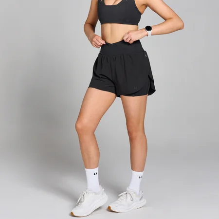 MP Velocity geplooide hardloopshort voor dames - Zwart