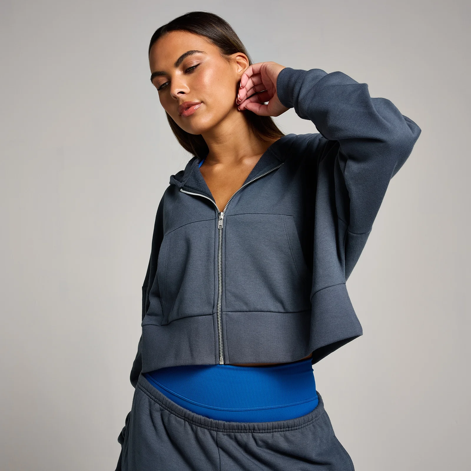 MP Tempo gecropte hoodie met rits voor dames - Middernachtzwart - M Afbeelding 1