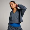 MP Tempo gecropte hoodie met rits voor dames - Middernachtzwart