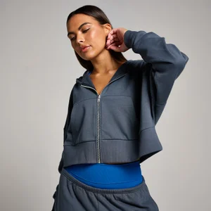 MP Tempo gecropte hoodie met rits voor dames - Middernachtzwart - Size M