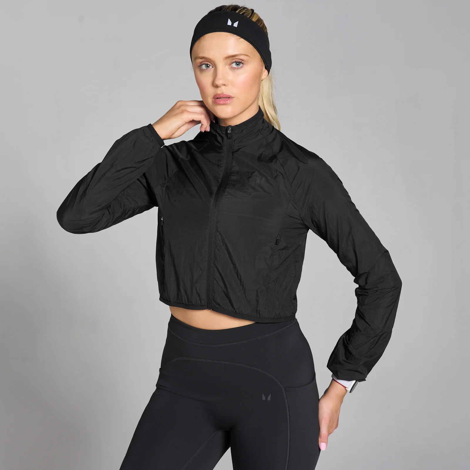 MP Velocity nauwsluitend en gecropt windjack voor dames - Zwart - XS Afbeelding 1