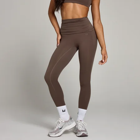 MP Studio gevouwen legging voor dames - Chocoladebruin