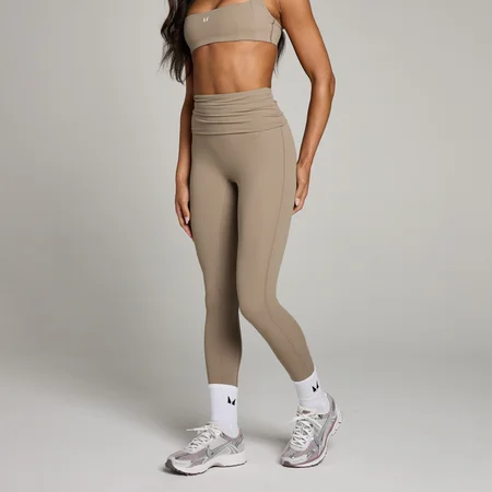 MP Studio gevouwen legging voor dames - Lichttaupe