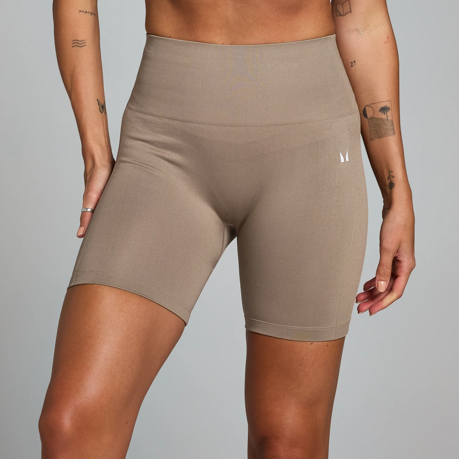 MP Shape naadloze fietsshort voor dames - Lichttaupe - XS Afbeelding 1