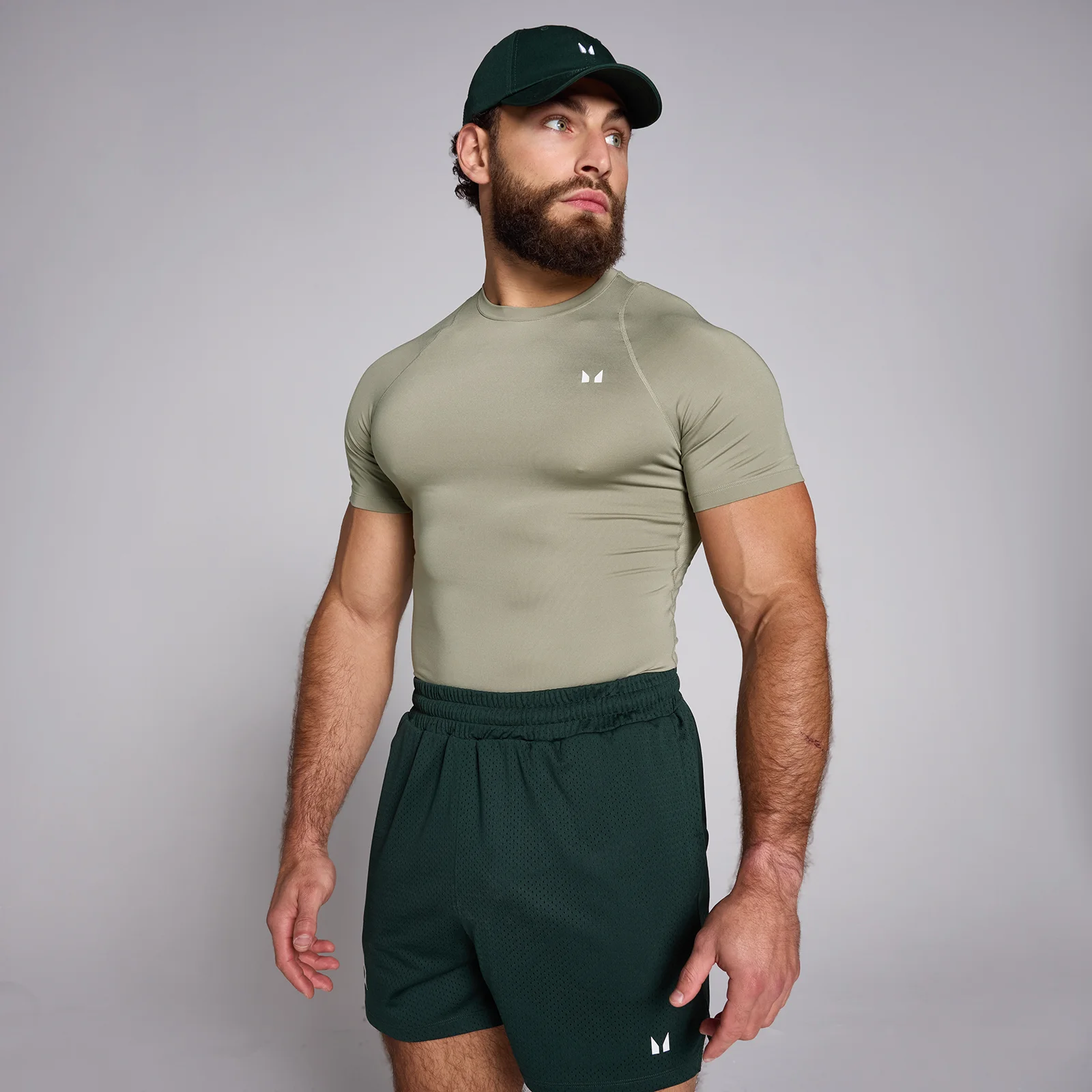 MP basislaag trainingsshirt met korte mouwen voor heren  - Donkersaliegroen - L Afbeelding 1
