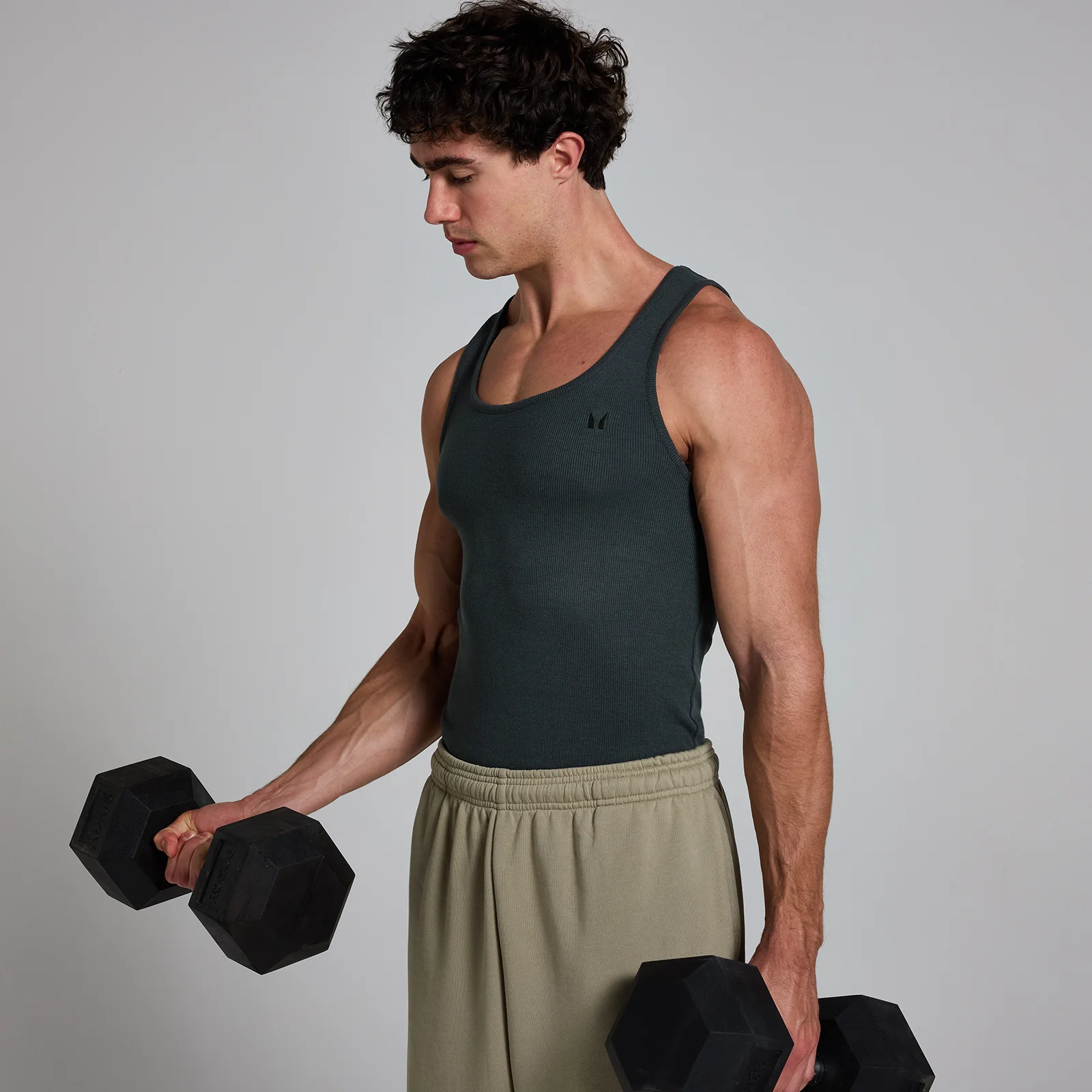 MP Men's Lift Ribbed Muscle Fit Tank - Washed Black - XS Afbeelding 1