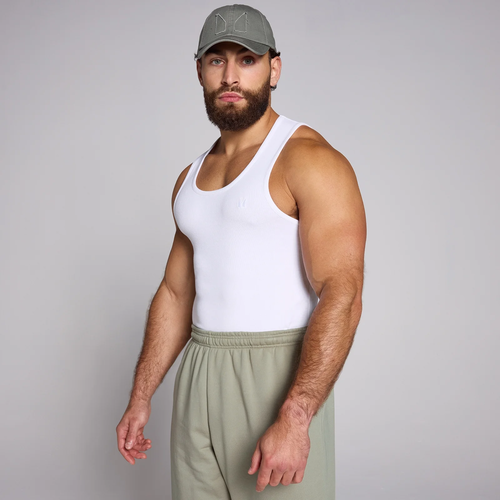 MP Men's Lift Ribbed Muscle Fit Tank - White - XS Afbeelding 1
