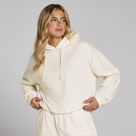 MP hoodie van fleecestof voor dames - Lichtroomwit