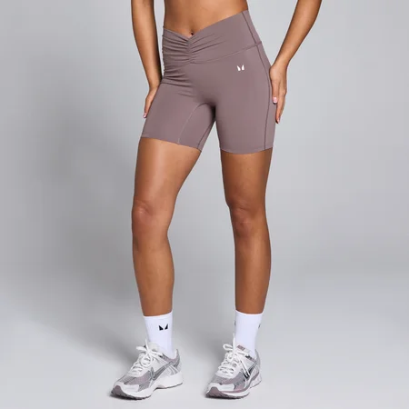 MP Tempo short met geplooide voorzijde voor dames - Mokka