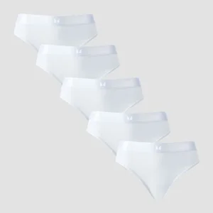 MP middelhoog bikinibroekje voor dames (verpakking met 5 stuks) - Wit - Size XS