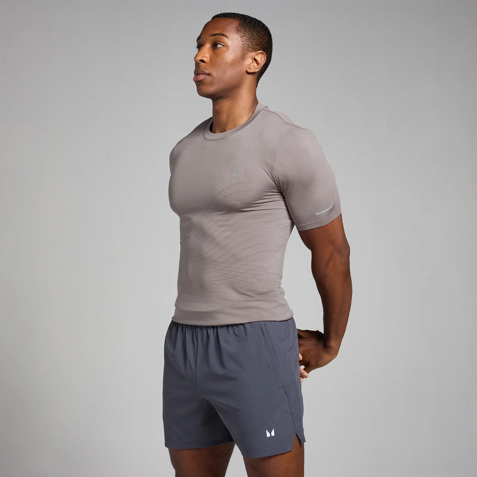 MP Active naadloos T-shirt met opdruk voor heren - Lichtgrijs - XS Afbeelding 1