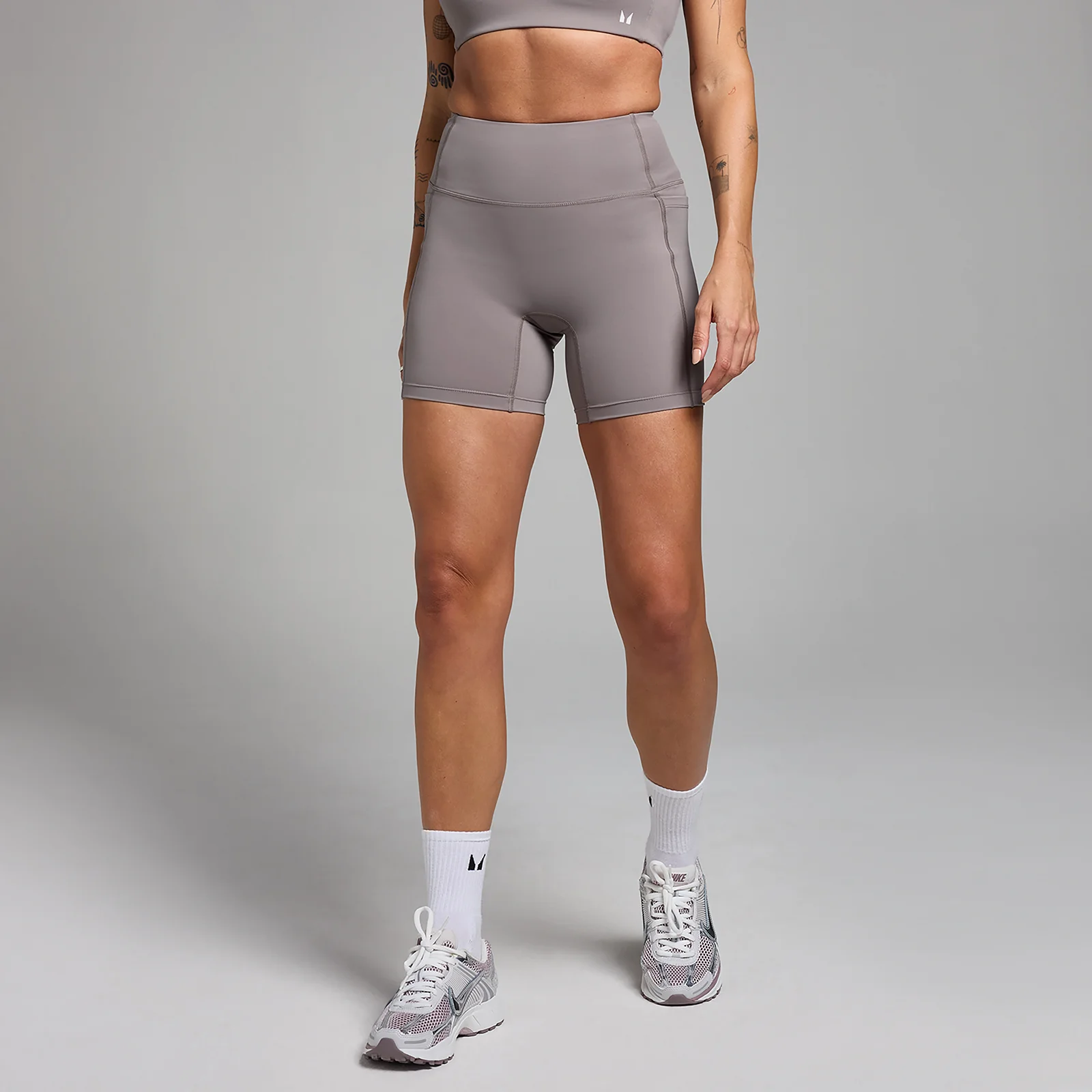 MP Active wielershort met zakken voor dames - Lichtgrijs - S Afbeelding 1
