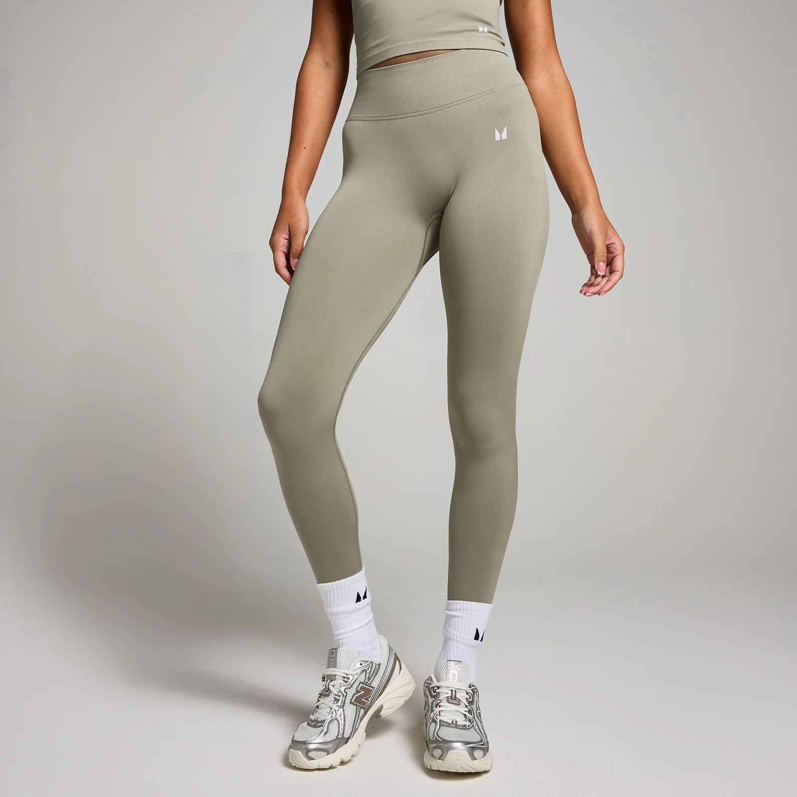 MP geplooide onzichtbare naadloze legging voor dames - Donkersaliegroen - XL Afbeelding 1