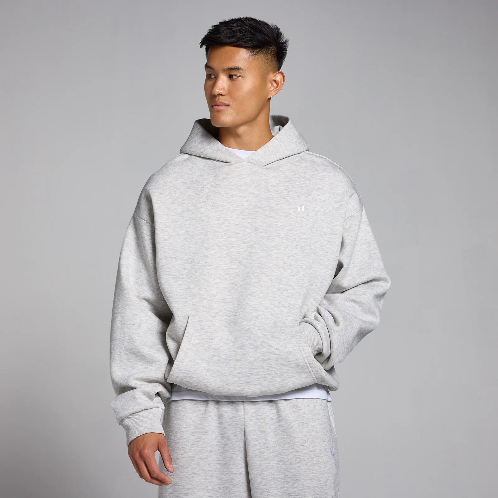 MP Rest Day oversized hoodie voor heren - Gemêleerd lichtgrijs - XS Afbeelding 1
