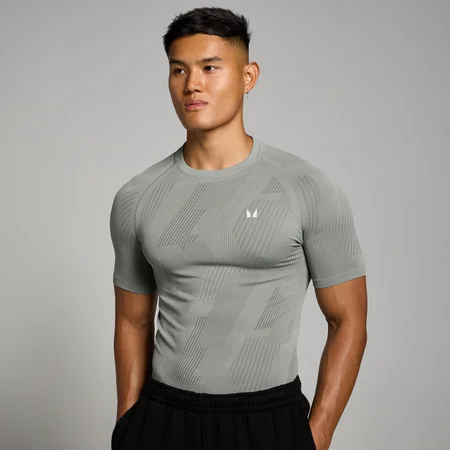 MP Tempo naadloos T-shirt met opdruk van pilaar voor heren - Stormgrijs