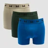 MP boxershort voor heren (verpakking met drie stuks) - Donkersmaragdgroen / Donkersaliegroen / Puurblauw