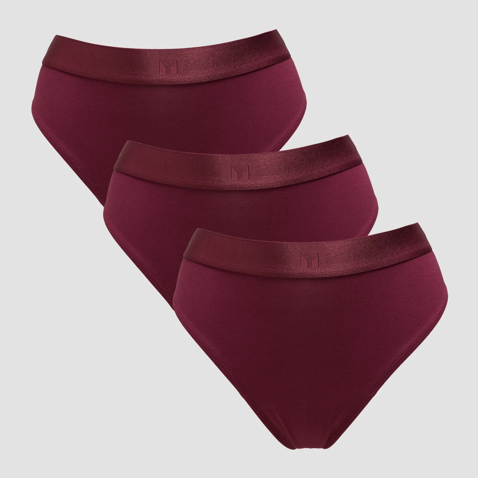 MP middelhoog bikinibroekje voor dames (verpakking met 3 stuks) - Donkerbessenrood - XS Afbeelding 1