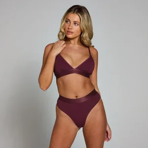 MP bralette met V-hals - Donkerbessenrood - Size XS