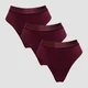 MP middelhoge string voor dames (verpakking met drie stuks) - Donkerbessenrood