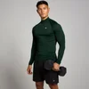 MP Tempo naadloos shirt met kwartrits en opdruk van pilaar voor heren - Donkersmaragdgroen