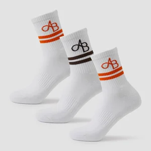 MP X Aleksandra middelhoge sokken (verpakking met drie stuks) - Koffiebruin / Mandarijn - Size UK 2-5