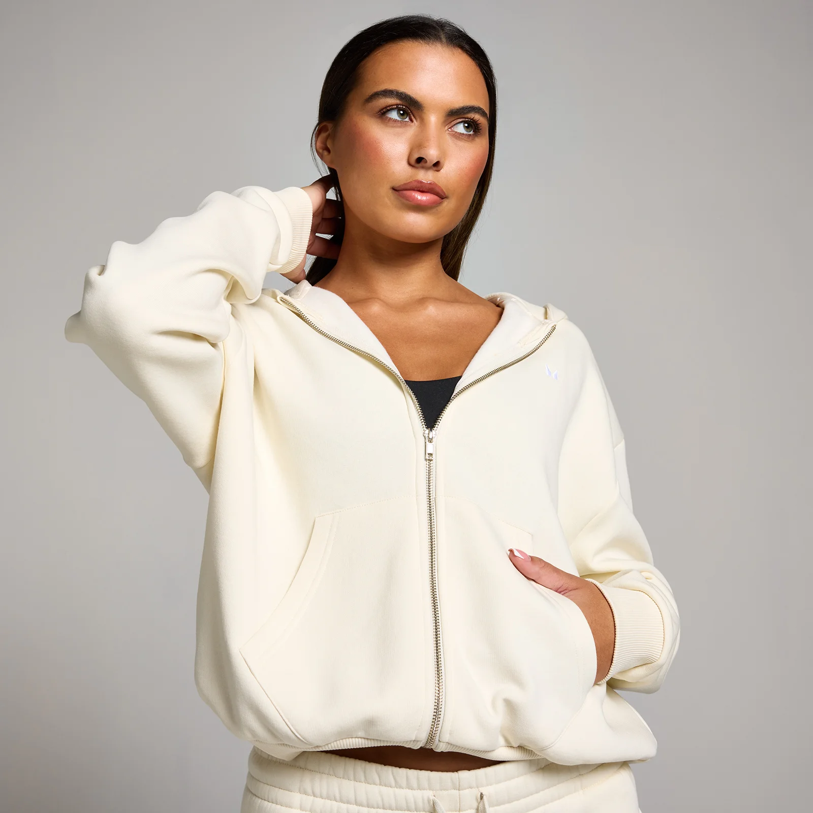 MP Basics hoodie met rits voor dames - Roomwit - M Afbeelding 1