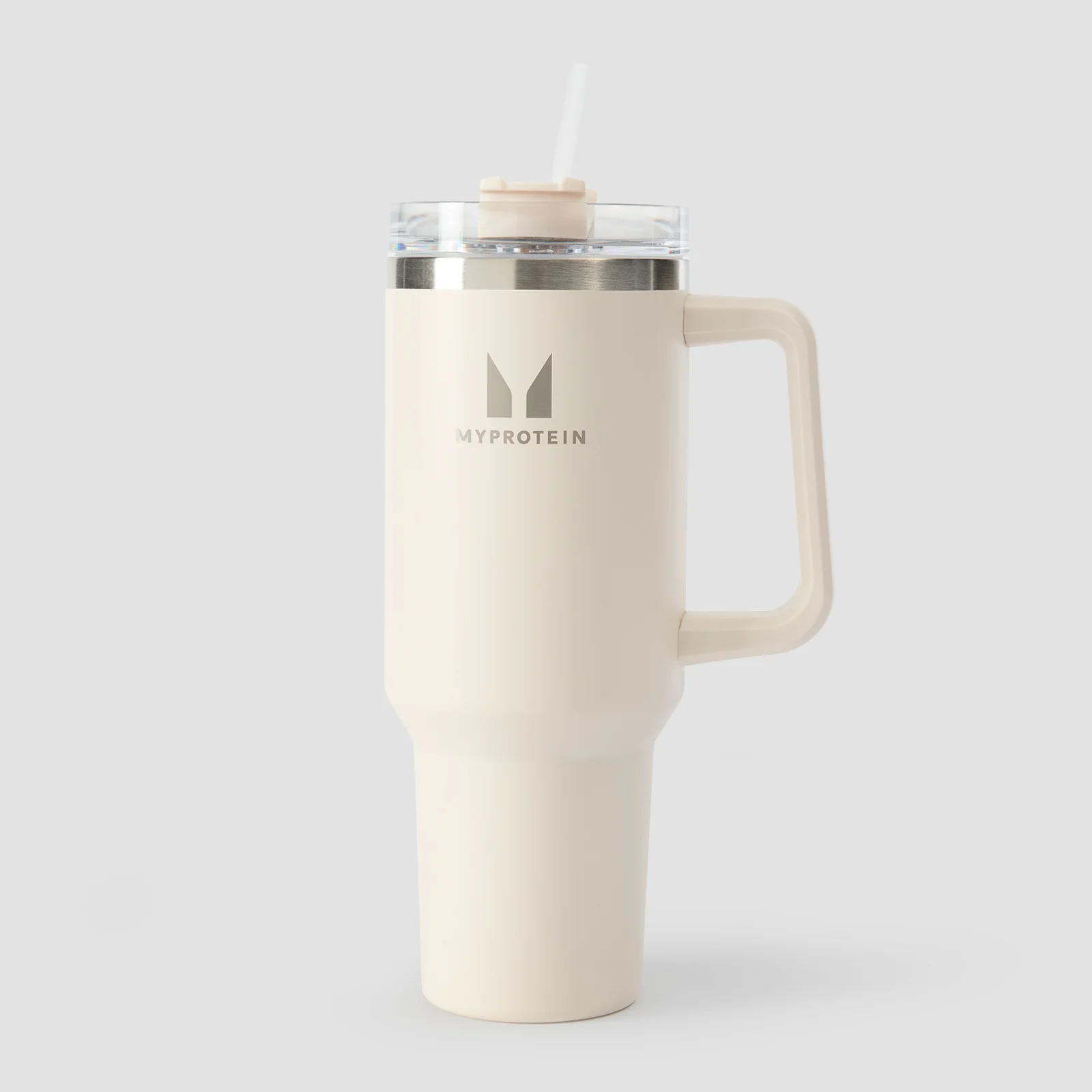 Myprotein Metalen Zijhandvat Rietjes Fles 1200ml - Natuurlijk Crème Afbeelding 1