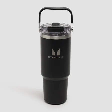 Myprotein Gerecyclede Metalen Top Handle Rietjesfles 900ml - Zwart