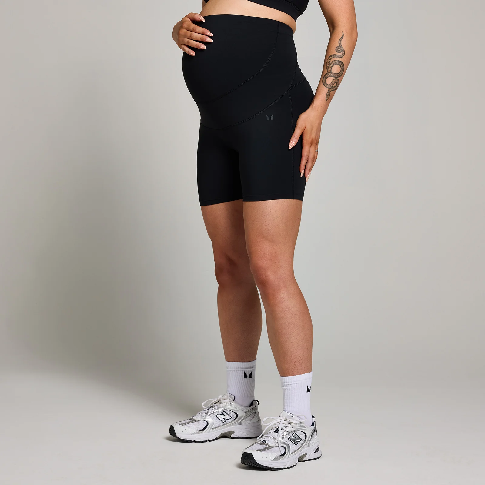 MP Over the Bump zwangerschapsfietsshort voor dames - Zwart - S Afbeelding 1