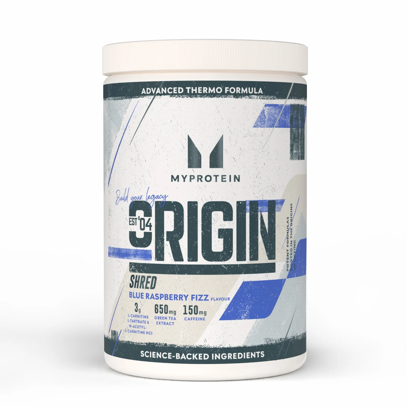 Origin Shred Pre-Workout - 60SERVINGS, 660g - Blue Raspberry Fizz Afbeelding 1