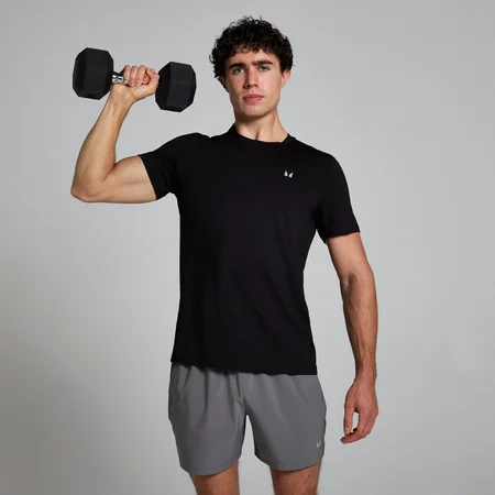 MP Active gerasterd T-shirt voor heren - Zwart