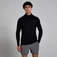 MP Active gerasterd shirt met kwartrits voor heren - Zwart