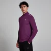 MP Active gerasterd shirt met kwartrits voor heren - Pruimenpaars