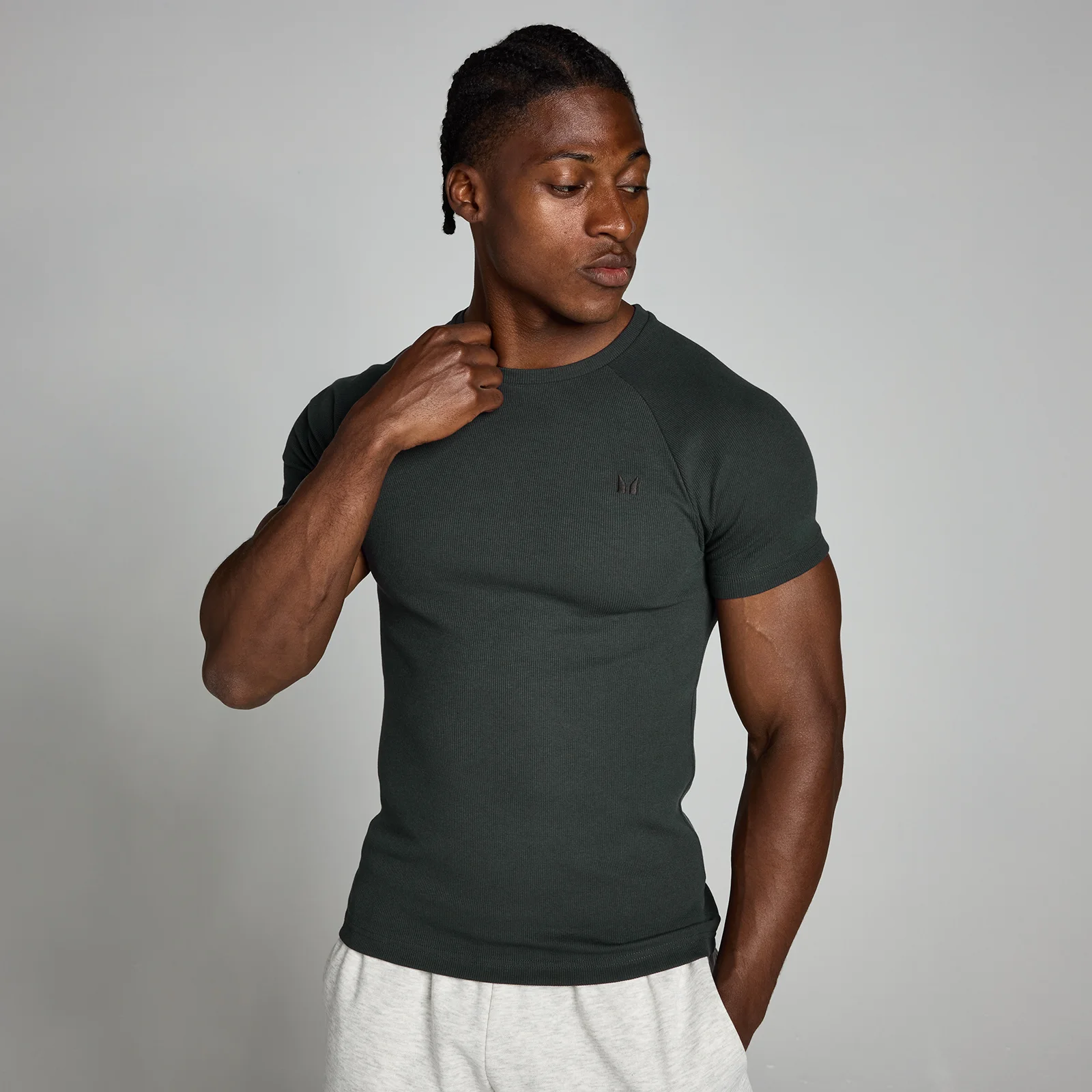 MP Origin geribd spieraccentuerend T-shirt voor heren - Verwassen zwart - M Afbeelding 1
