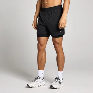 MP 2-in-1-trainingsshort met binnenbeenlengte van 13 cm voor heren - Zwart - Size XS