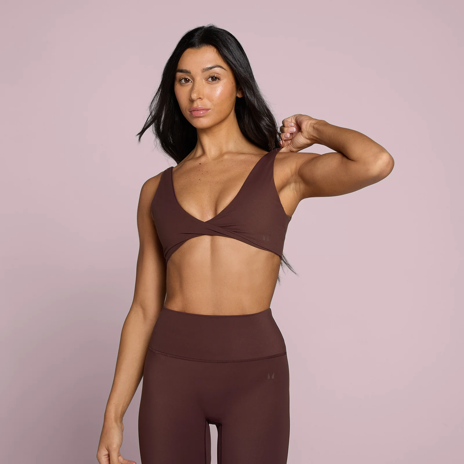MP Dames Tempo Twist Front Sport-BH - Fudge - M Afbeelding 1