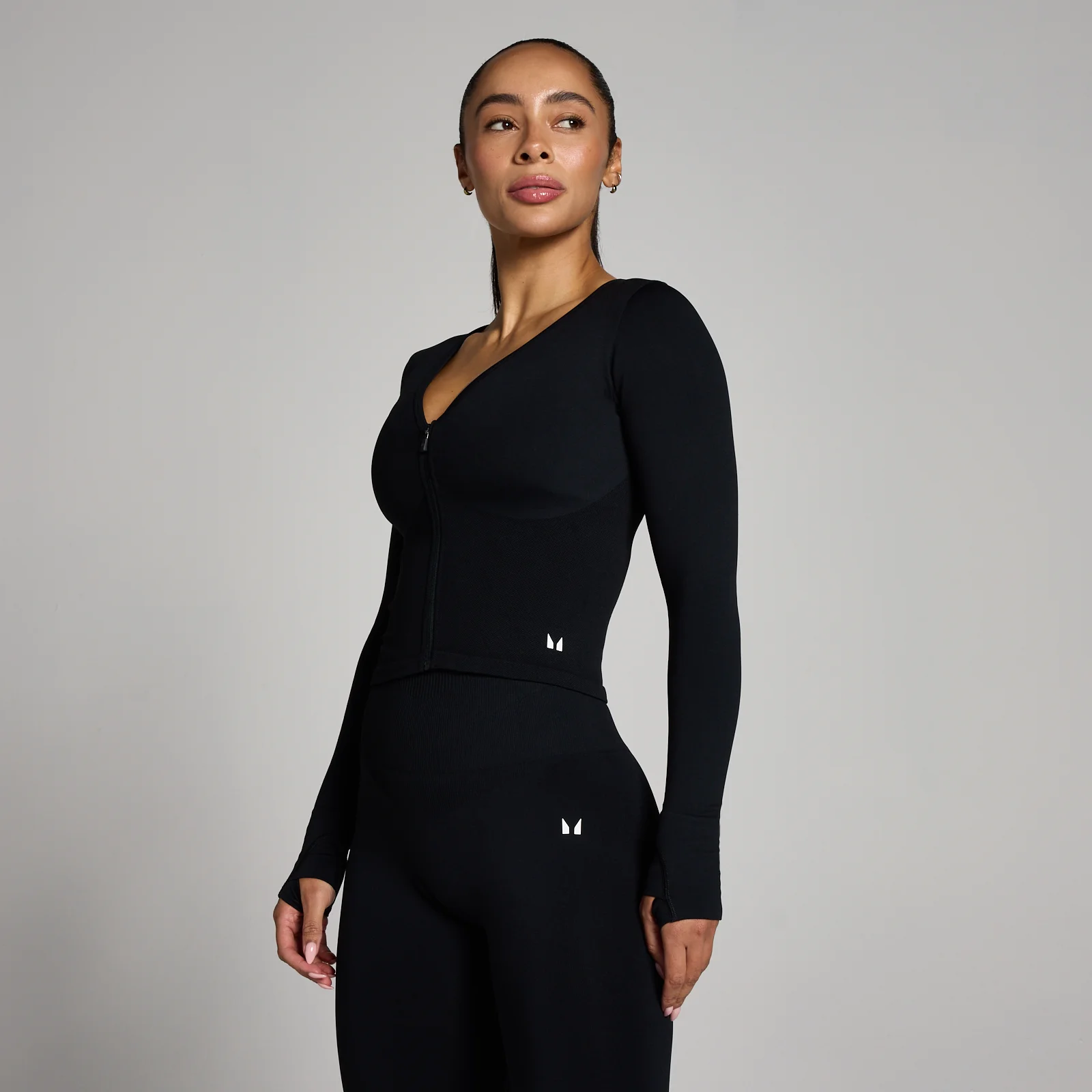 MP Dames Tempo Naadloze Cropped Jas - Zwart - S Afbeelding 1