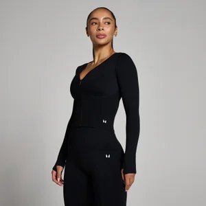 MP Dames Tempo Naadloze Cropped Jas - Zwart - Size S