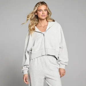 MP Dames Lichtgewicht Loopback Hoodie met Rits - Grijs Gemêleerd - Size XS