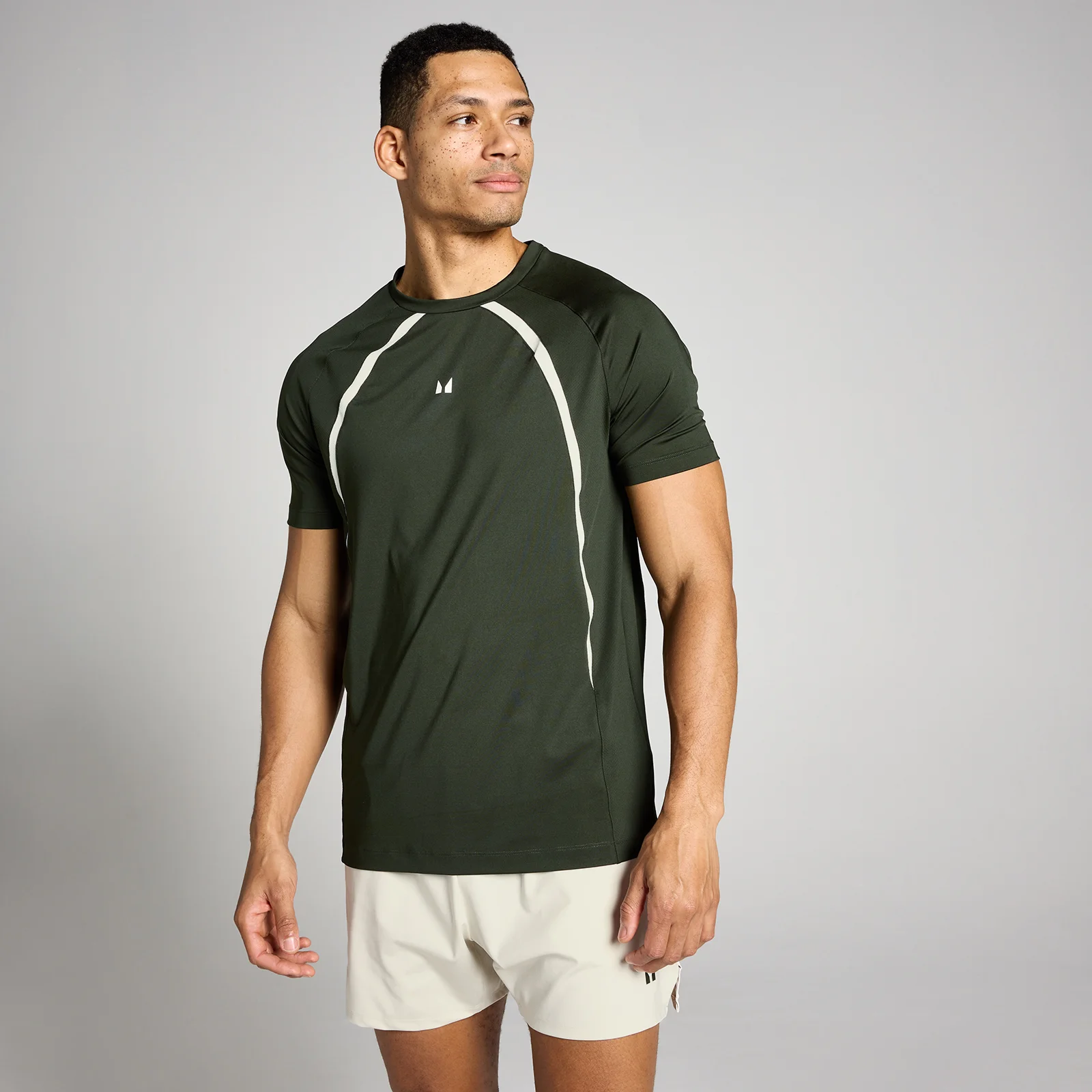 MP Heren Tempo Panel T-Shirt - Bosgroen - XXXL Afbeelding 1