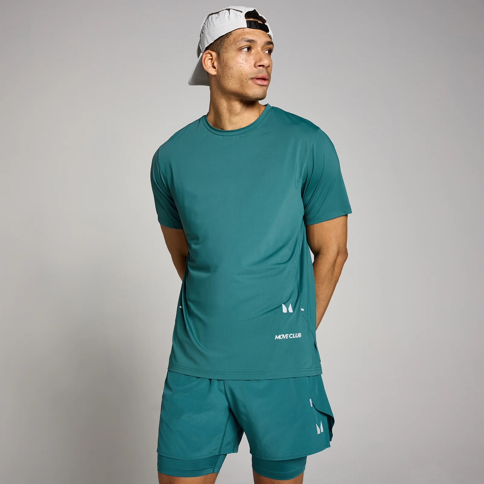 MP Heren Hybrid Mesh T-Shirt - Rijk Groenblauw - XS Afbeelding 1