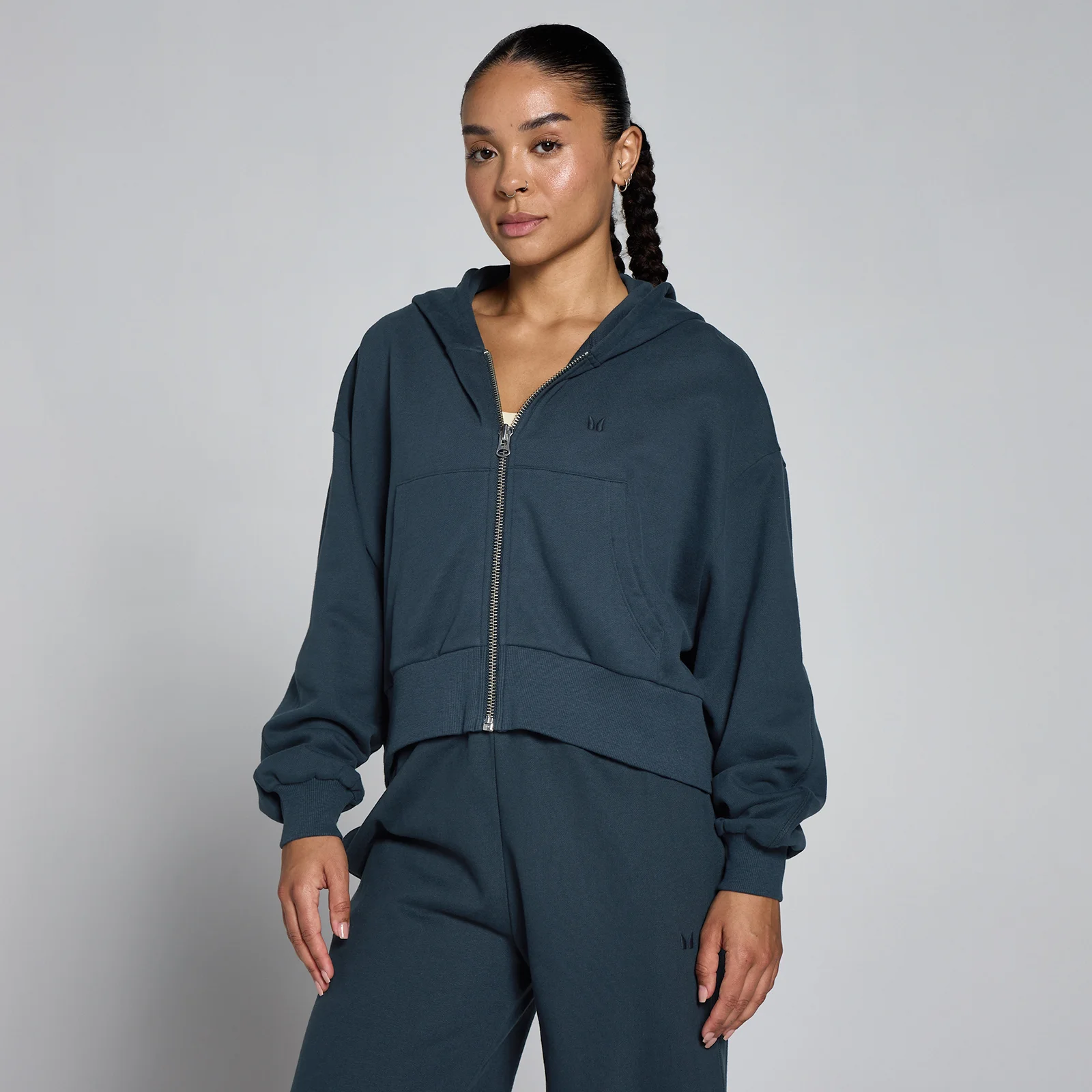 MP Women's Lightweight Loopback Zip Through Hoodie - Faded Blue - S Afbeelding 1