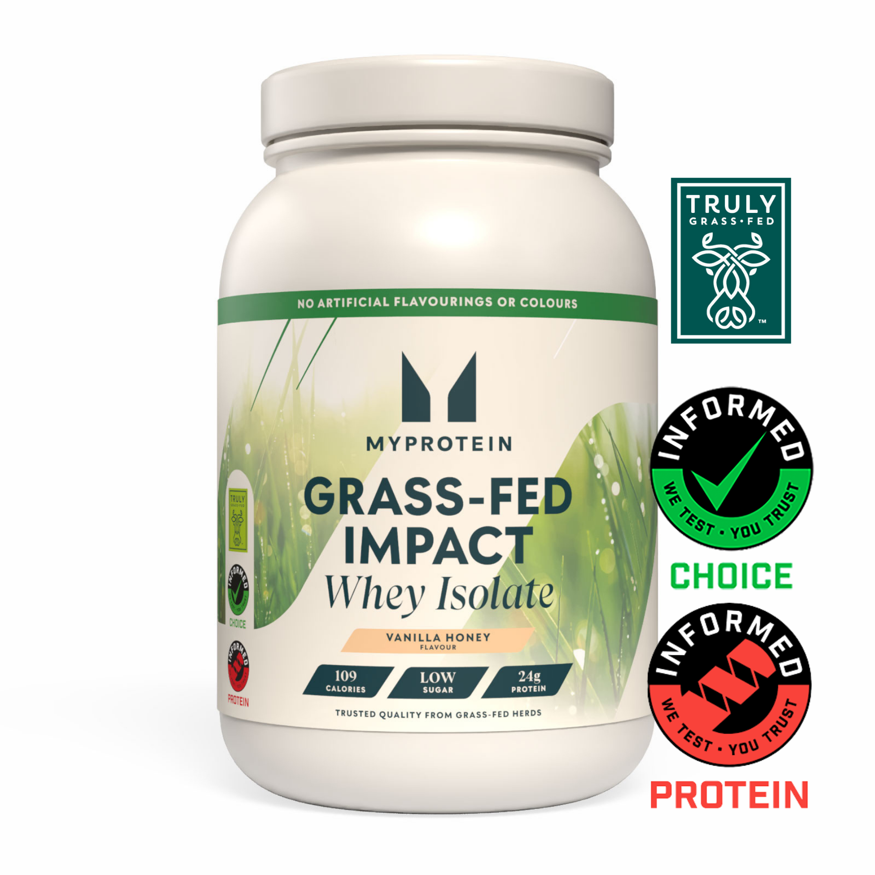 Grasgevoerd Impact Whey Isolate - 1kg - Vanilla Honey Afbeelding 1