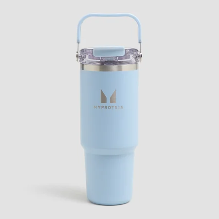 Myprotein Gerecycled Metaal Top Handvat Rietje Fles 900ml - Babyblauw