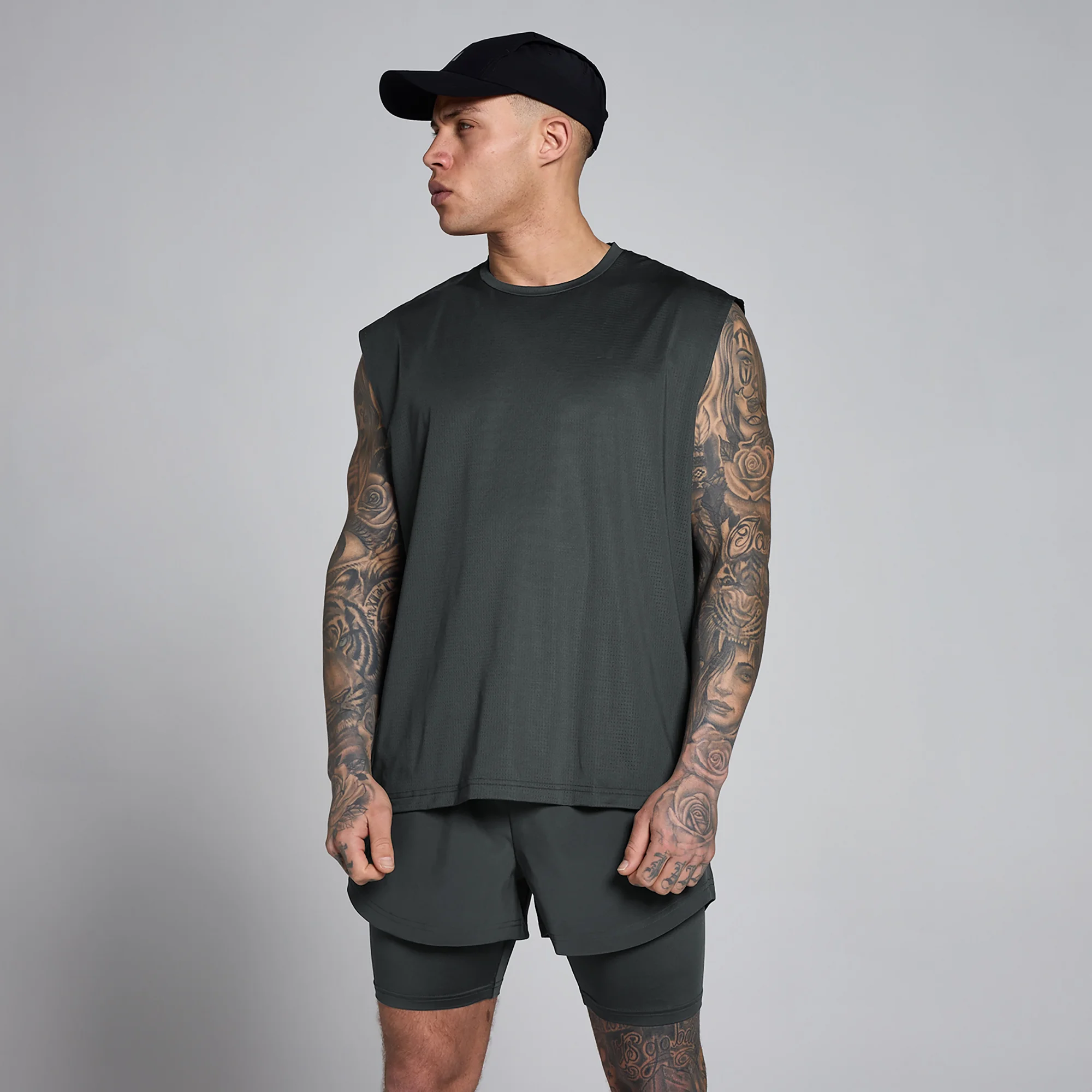 MP Hybrid Oversized Mesh Tanktop voor Heren - Gewassen Zwart - XS Afbeelding 1