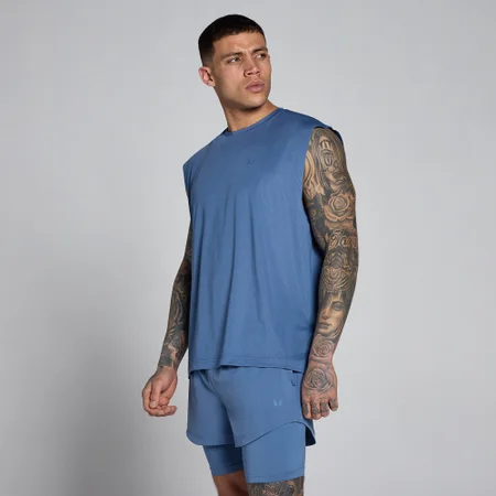MP Men's Hybrid Oversized Mesh Tank - Slate Blue