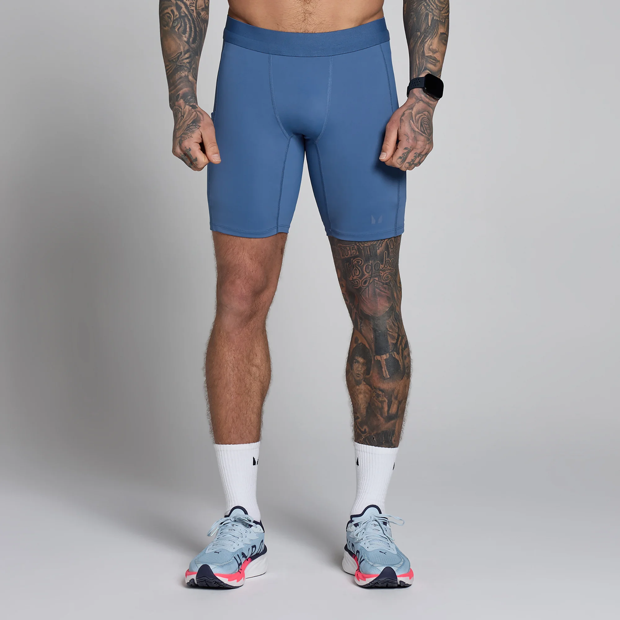 MP Heren Hybrid Pocket Halflange Tight - Slate Blauw - XXL Afbeelding 1