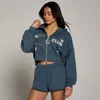 MP Dames Move Club Grafische Lichtgewicht Loopback Hoodie met Rits - Faded Blue