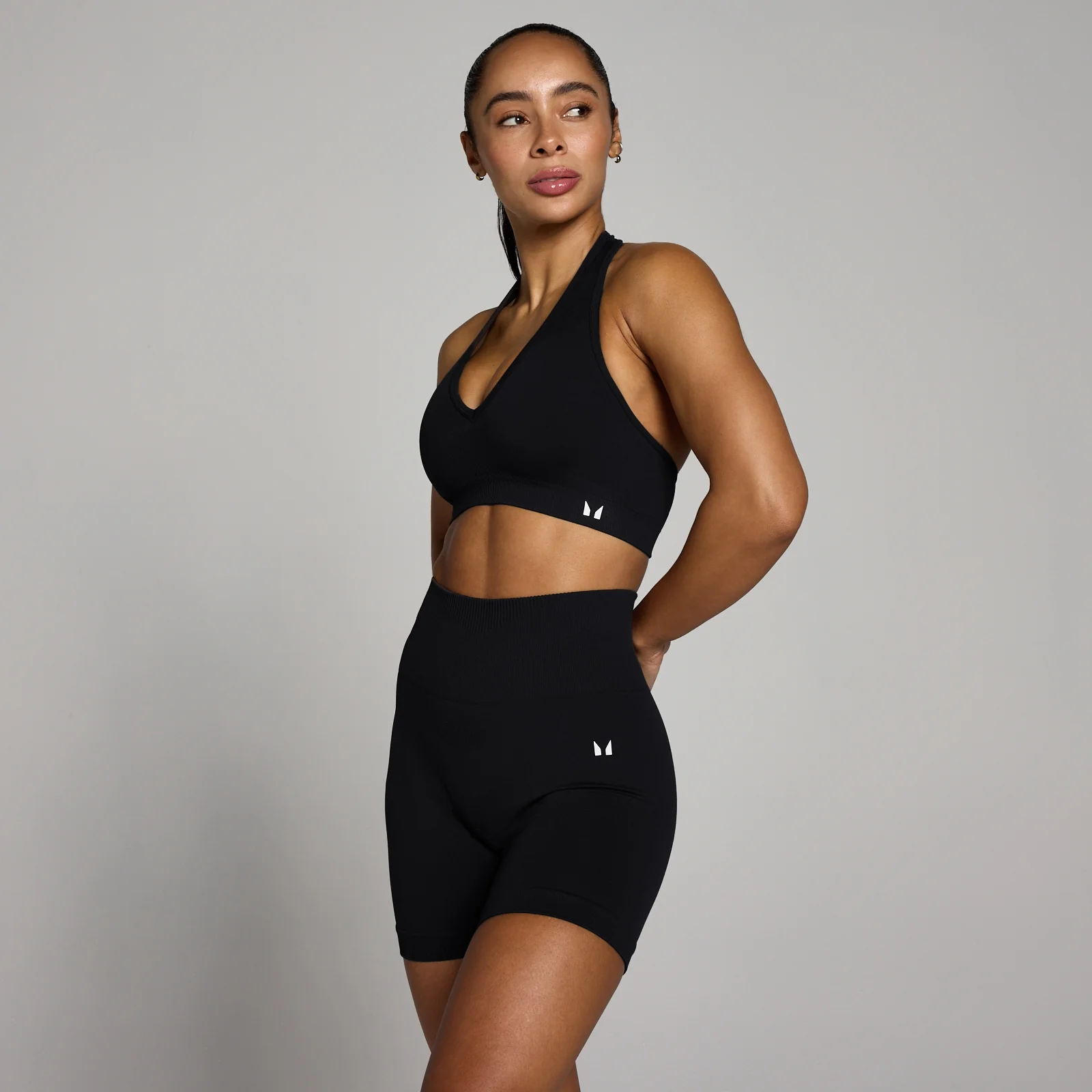 MP Dames Tempo Naadloze Halternek Sport-BH - Zwart - XS Afbeelding 1